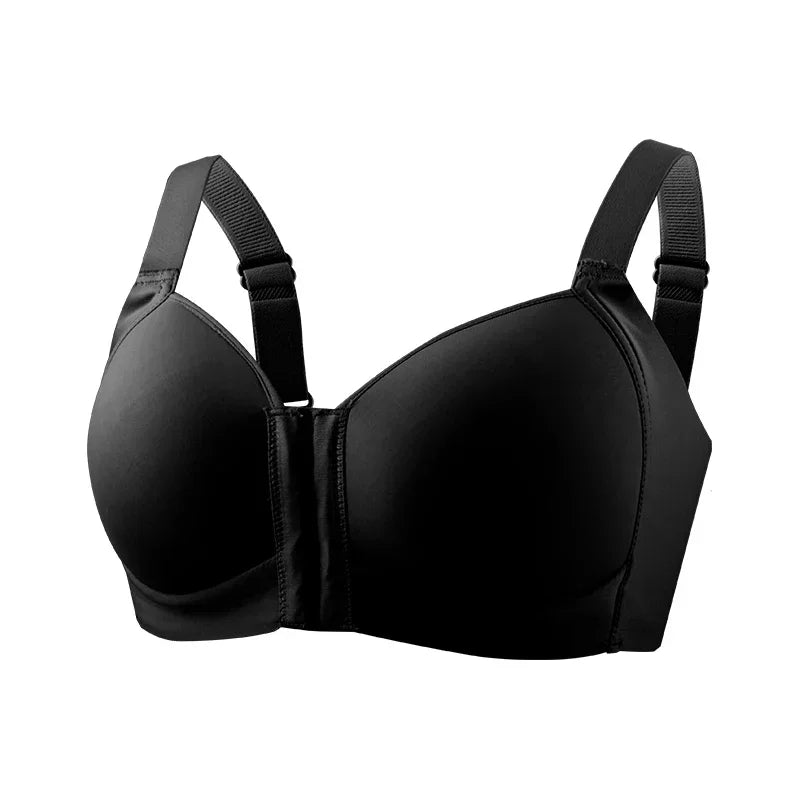 FallSweet Plus Size Wireless Front Closure Bra for Women Seamless Thin Cup Soft Comfortable Breathable Mom Lingerie Brassiere