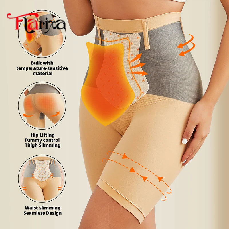 Flarixa Thermal Underwear Panties High Waist Seamless Tummy Control Butt Lifter Body Shaper Underwear Women Thermo Tights Shorts