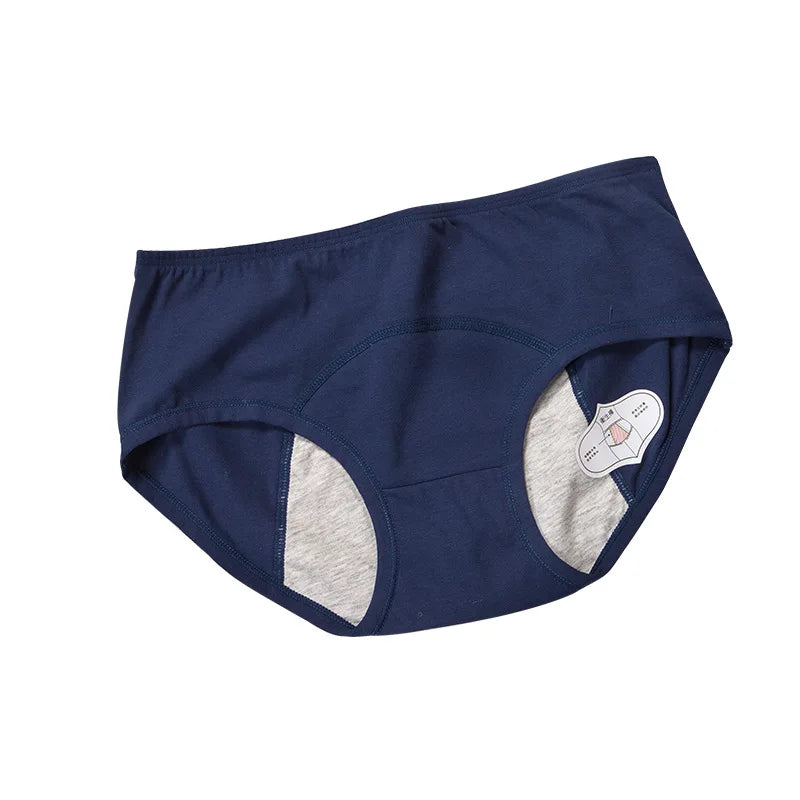 3pcs Women's Mid Waist Leak proof Menstrual Underwear Cotton Antibacterial Comfortable Breathable Panties Sexy Lingerie Briefs