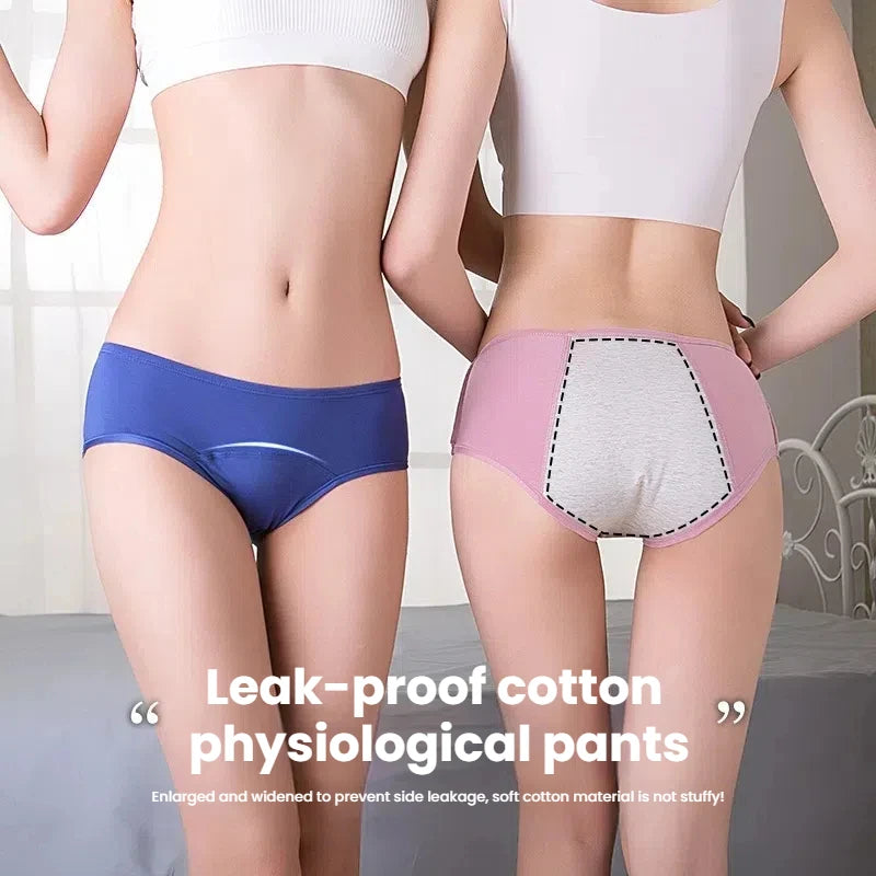 3pcs Women's Mid Waist Leak proof Menstrual Underwear Cotton Antibacterial Comfortable Breathable Panties Sexy Lingerie Briefs