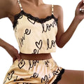 Women'S Pajama Shorts Suit Homewear Print Underwear Pijama Sexy Lingerie Camisoles Tanks Nighty Ladies Sleepwear