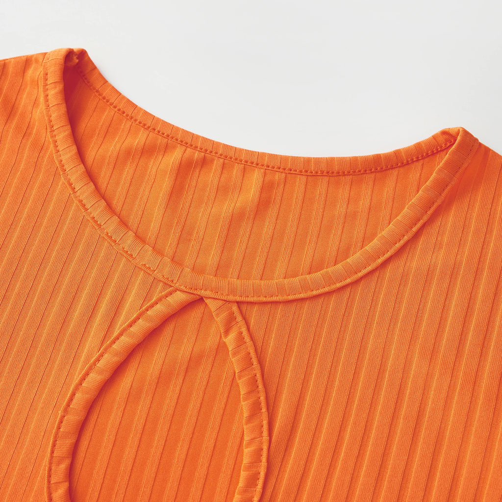 Halloween Velma Costume For Women Orange Long Sleeve Crop Top And Pleated Mini Skirt With Stocking