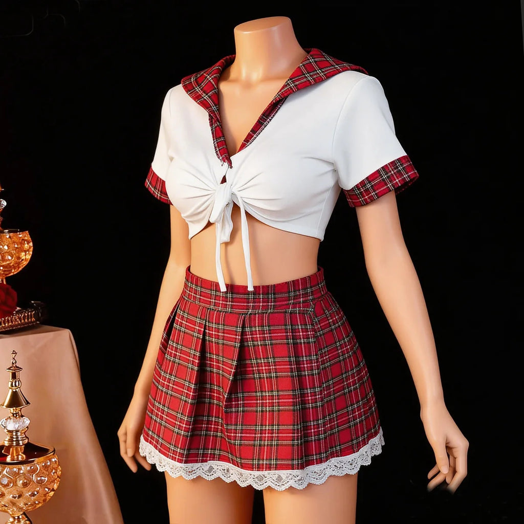 Red Sexy Lingerie Woman Porno Underwear Sexy Dress Student Cosplay Uniform Women Lingerie Erotic Underwear Babydoll Costume