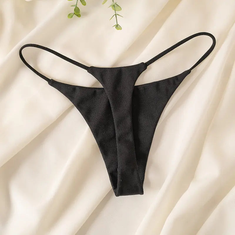 Low Waist Cotton Thong Women Panties Sexy Briefs T-back Bikini Underwear Seamless G String Sports Female Lingerie Size S-XXL