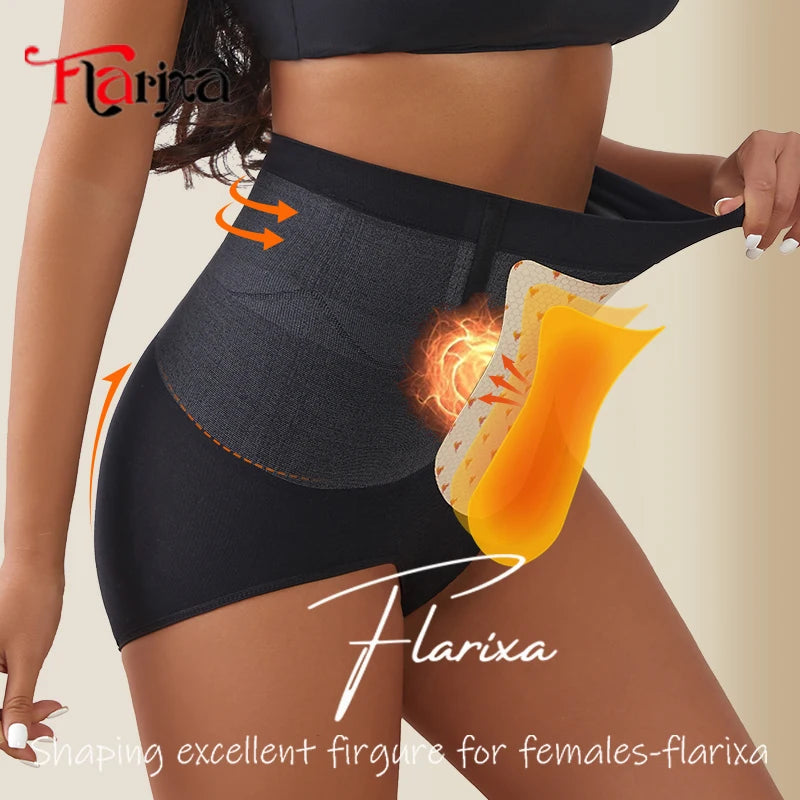 Flarixa Thermal Underwear Panties High Waist Seamless Tummy Control Butt Lifter Body Shaper Underwear Women Thermo Tights Shorts