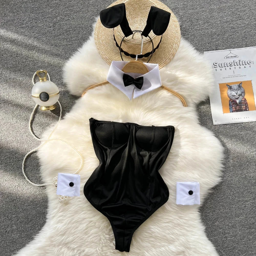 Women Hotsweet V-neck Leopard Slim Vintage Straps Bodysuits Chic Lace Slim Jumpsuits Comfortable Fashion Underwear
