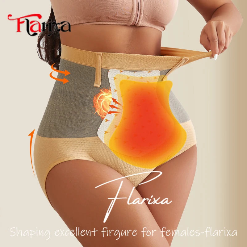 Flarixa Thermal Underwear Panties High Waist Seamless Tummy Control Butt Lifter Body Shaper Underwear Women Thermo Tights Shorts