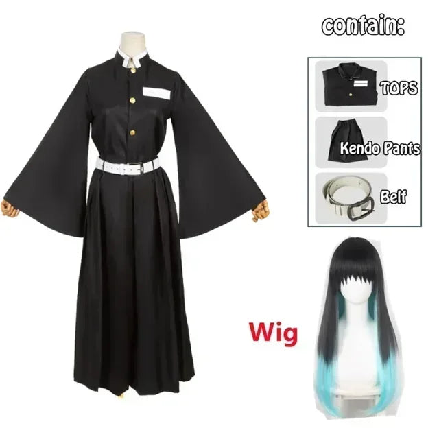 Anime Character Tokito Muichiro Cosplay Costume Uniform Wig Adult & Kids Halloween Outfit