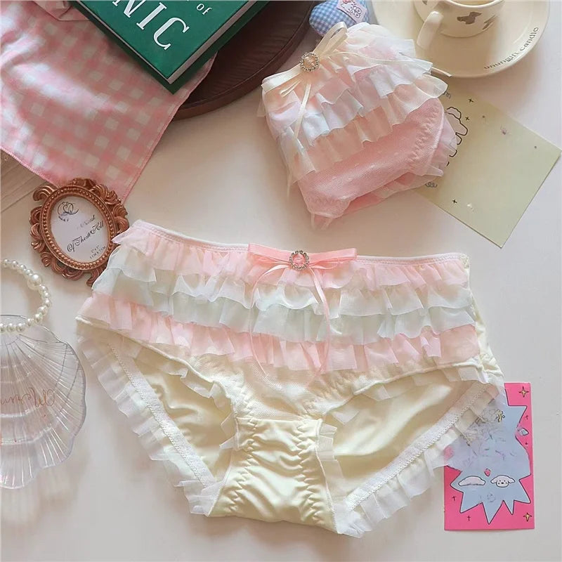 [1pcs】Lolita accessories y2k underwear sexy lingeries women lace lotus leaf cute core very hot lingerie romantic Japanese style