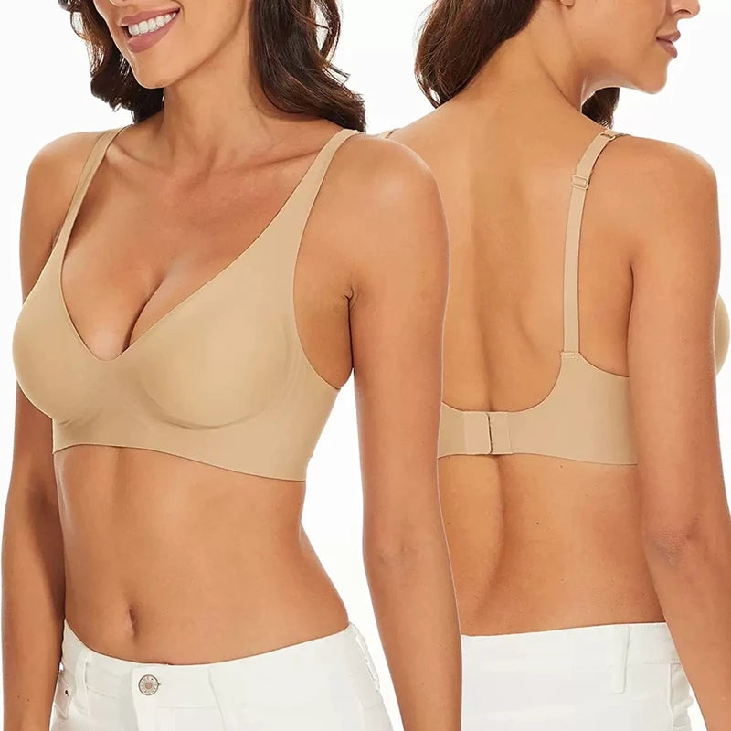 Sexy Seamless Jelly Bra S-4XL High Quality Women's Underwear Push up Small Breast Beautiful Back Sports Yoga Fitness