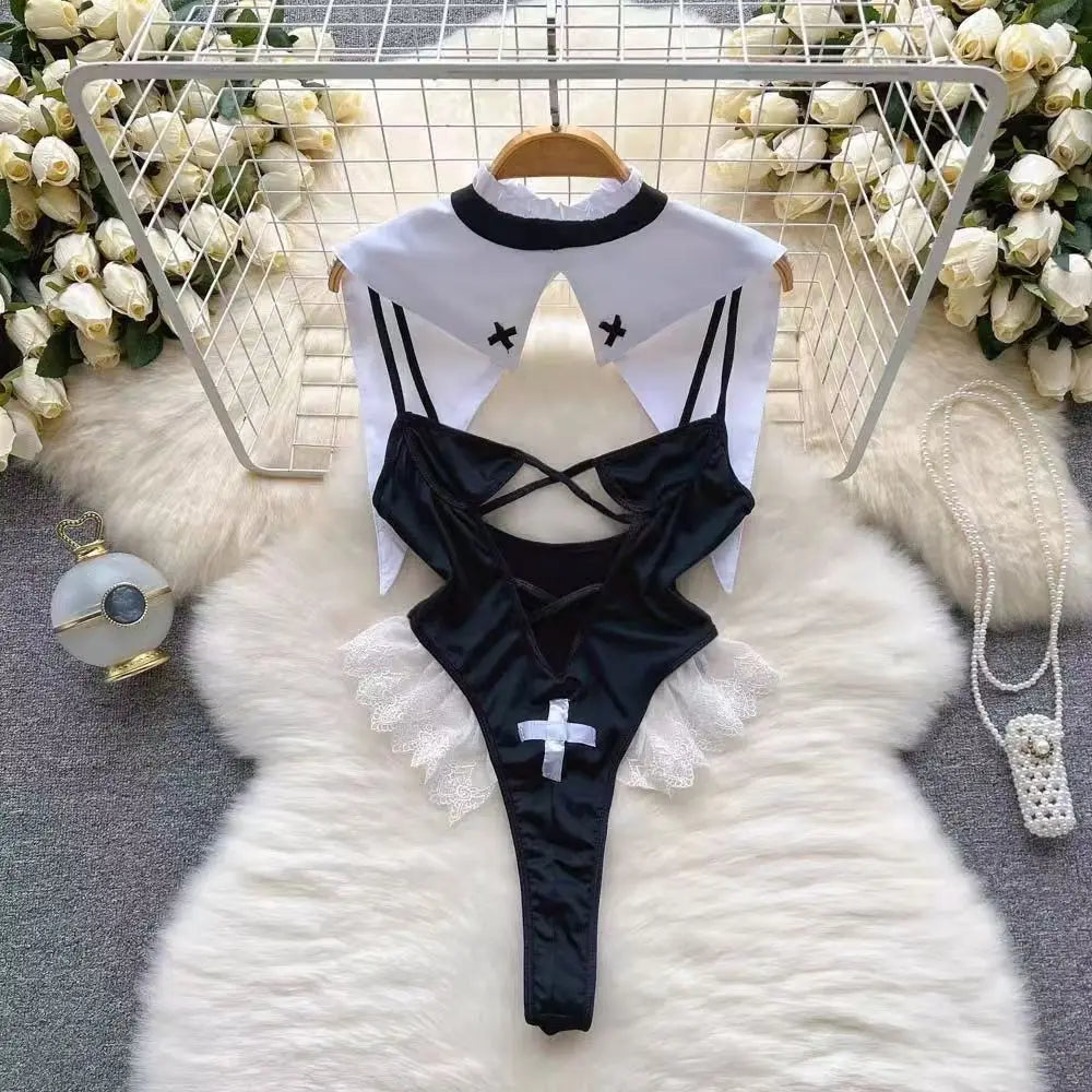 Women Hotsweet V-neck Leopard Slim Vintage Straps Bodysuits Chic Lace Slim Jumpsuits Comfortable Fashion Underwear