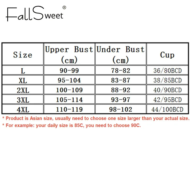 FallSweet Plus Size Wireless Front Closure Bra for Women Seamless Thin Cup Soft Comfortable Breathable Mom Lingerie Brassiere