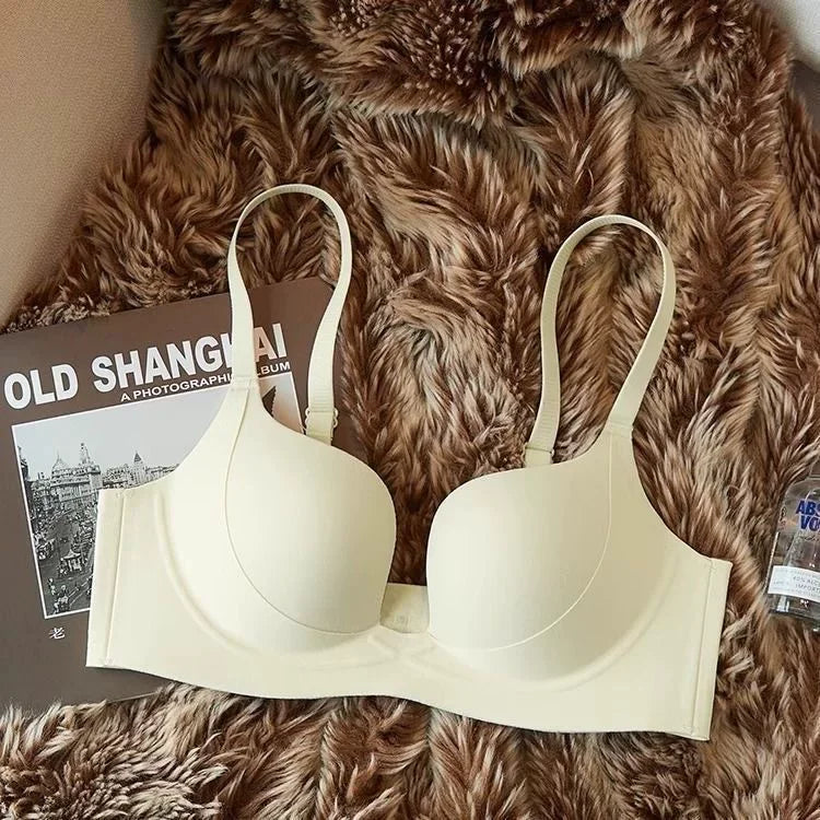 YUQI Push Up Bra Seamless Lingerie for Women Add Two Cups Half Cup Lift Sexy Lingerie Unlined Demi Bra Small Bust Support  Style