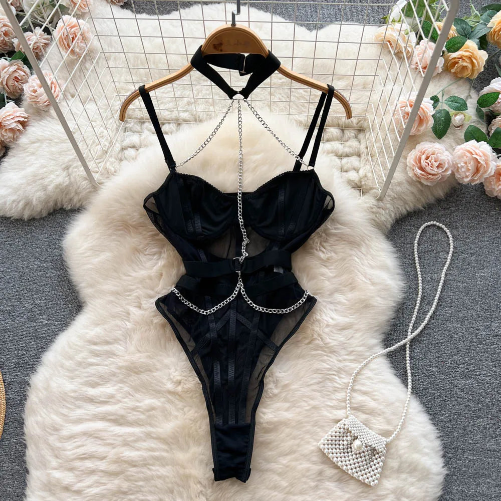 Women Hotsweet V-neck Leopard Slim Vintage Straps Bodysuits Chic Lace Slim Jumpsuits Comfortable Fashion Underwear