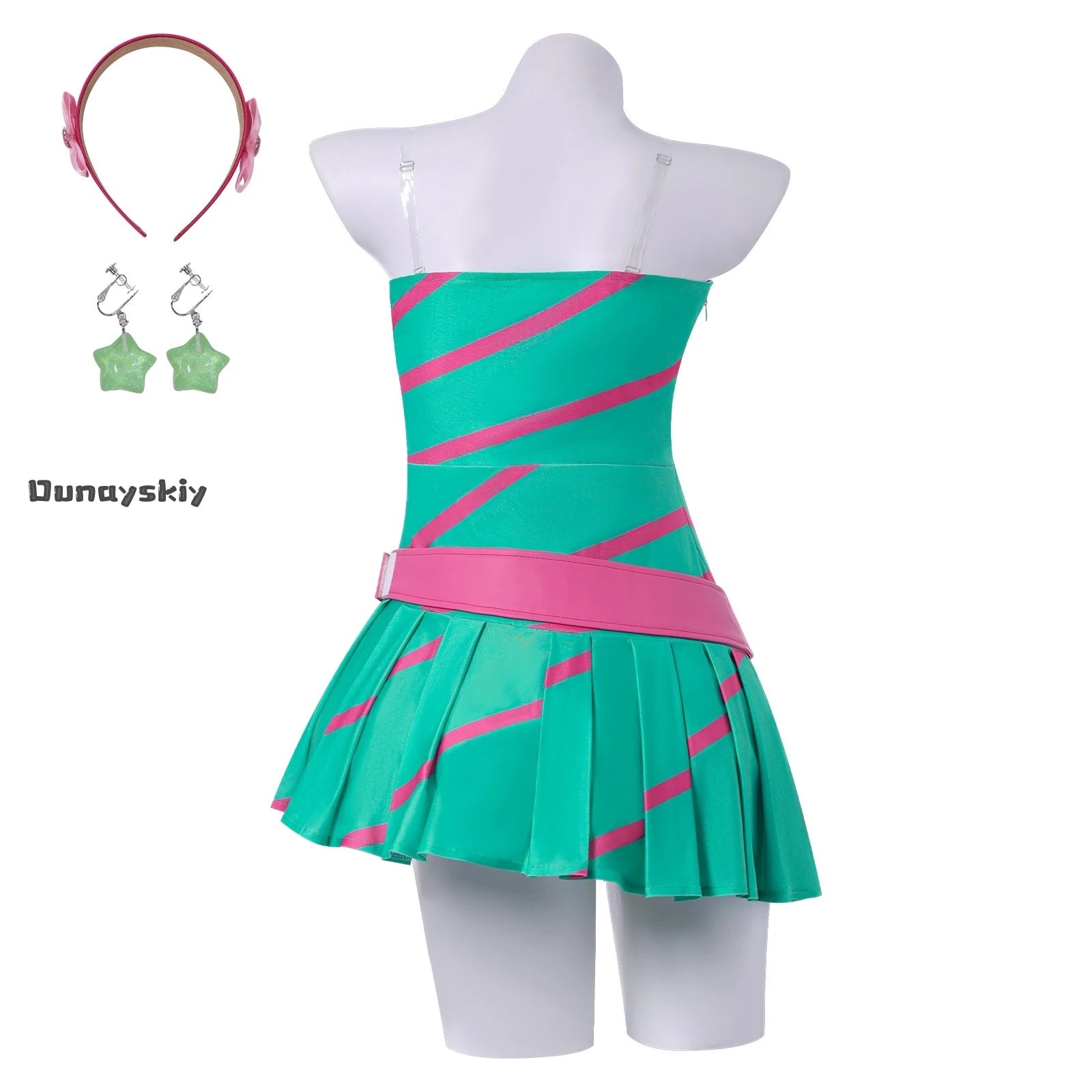 Anime Stella Cosplay Costume Fairy Party Green Bandeau Dress Women's Dresses Halloween Roleplay Wig Shoe Outfit Disguise Suits