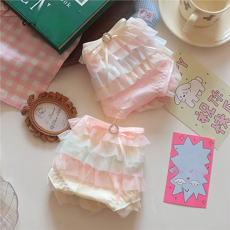 [1pcs】Lolita accessories y2k underwear sexy lingeries women lace lotus leaf cute core very hot lingerie romantic Japanese style