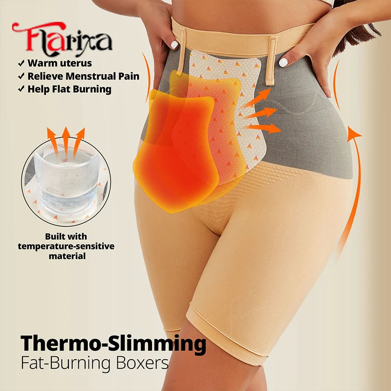 Flarixa Thermal Underwear Panties High Waist Seamless Tummy Control Butt Lifter Body Shaper Underwear Women Thermo Tights Shorts