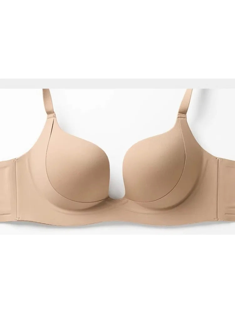 YUQI Push Up Bra Seamless Lingerie for Women Add Two Cups Half Cup Lift Sexy Lingerie Unlined Demi Bra Small Bust Support  Style