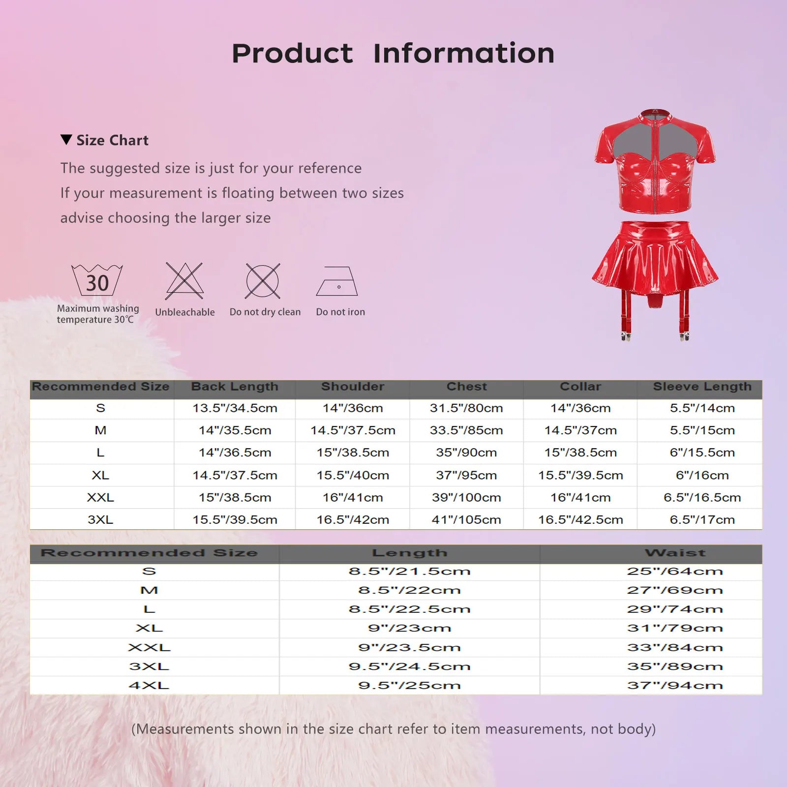 Womens Sexy Lingerie PU Leather Push-up Underwire Cutout Short Sleeve Crop Top And Thongs Miniskirt for Raves Pole Dance