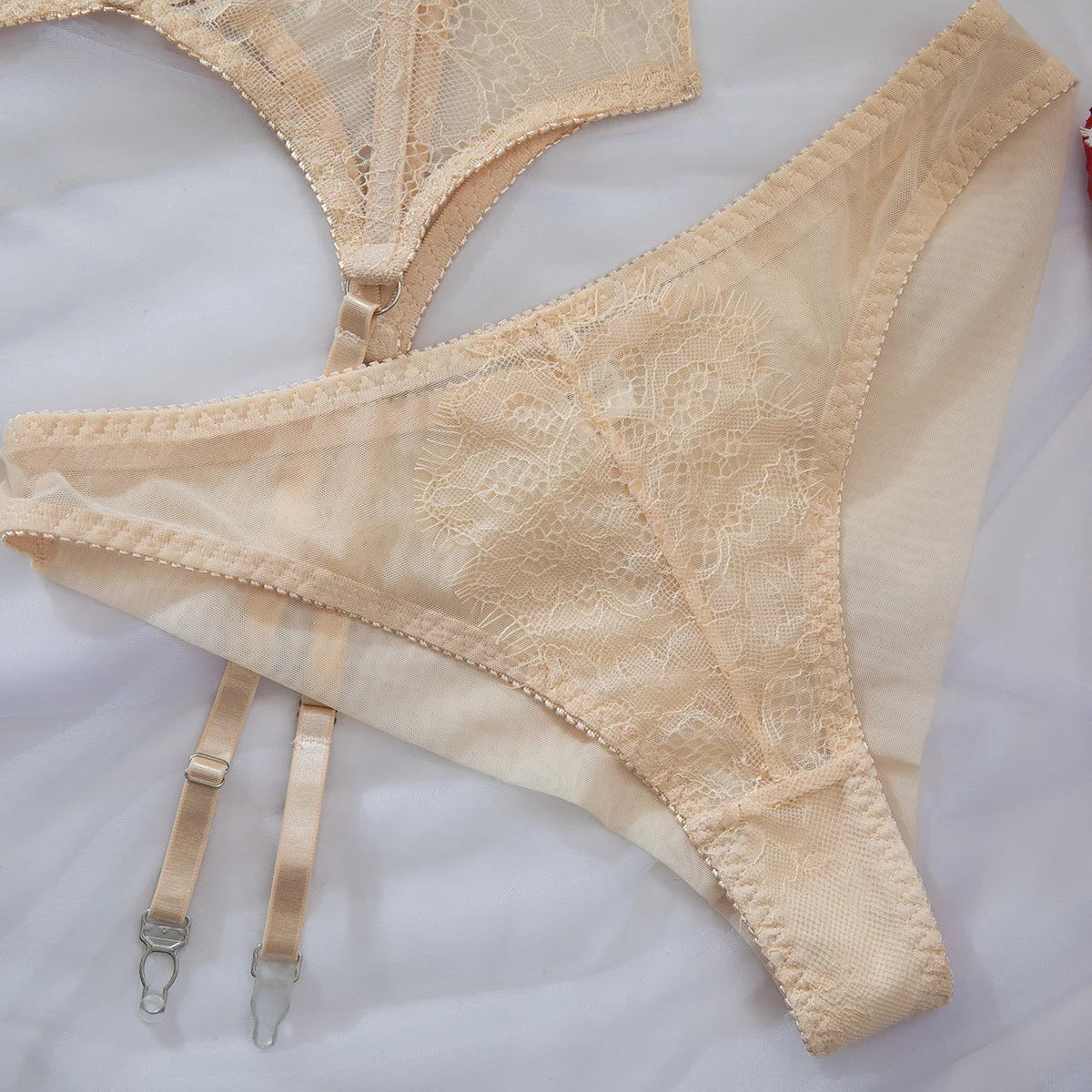 Women's Sexy Lingerie Bra Set Lace Three-piece Style Sexy Mesh See-through Bra Set Perfect for An Evening Date Sexy Lingerie Bra