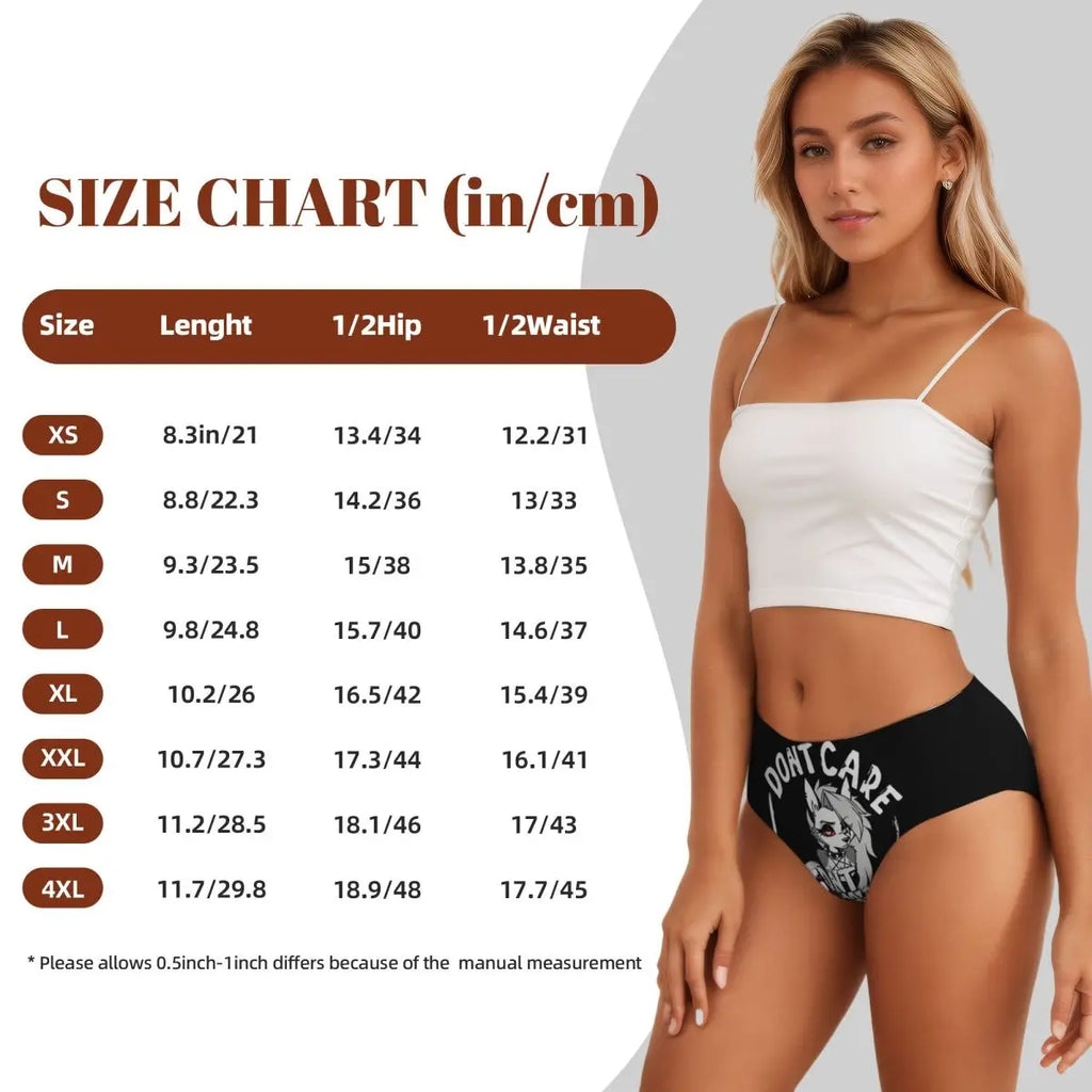 Custom Loona Do Not Care Did Not Ask Brief Panties Women Breathable Helluva Boss Underwear Valentine's Day Gift Underpants