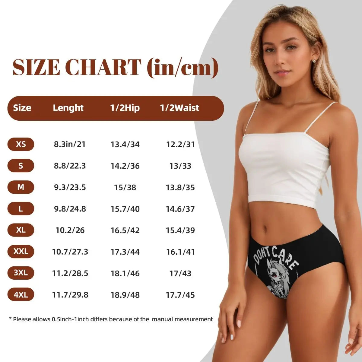 Custom Loona Do Not Care Did Not Ask Brief Panties Women Breathable Helluva Boss Underwear Valentine's Day Gift Underpants