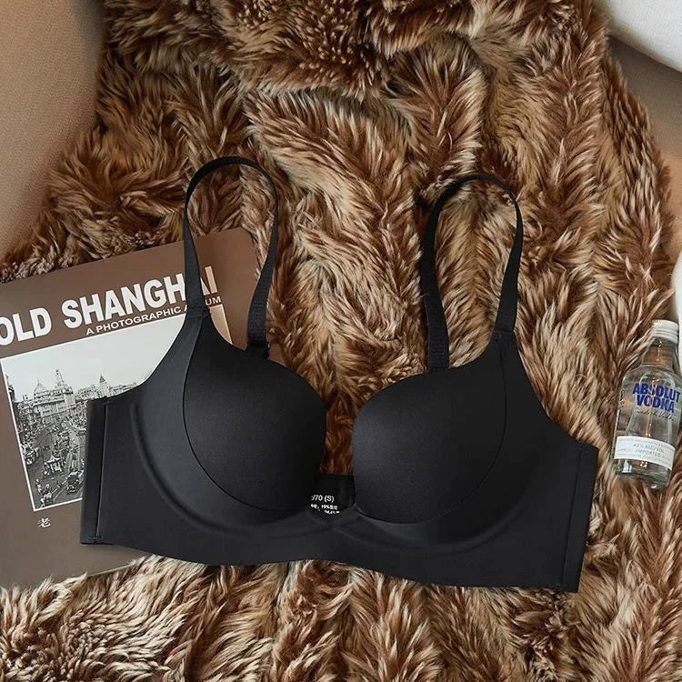YUQI Push Up Bra Seamless Lingerie for Women Add Two Cups Half Cup Lift Sexy Lingerie Unlined Demi Bra Small Bust Support  Style