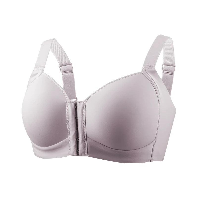 FallSweet Plus Size Wireless Front Closure Bra for Women Seamless Thin Cup Soft Comfortable Breathable Mom Lingerie Brassiere