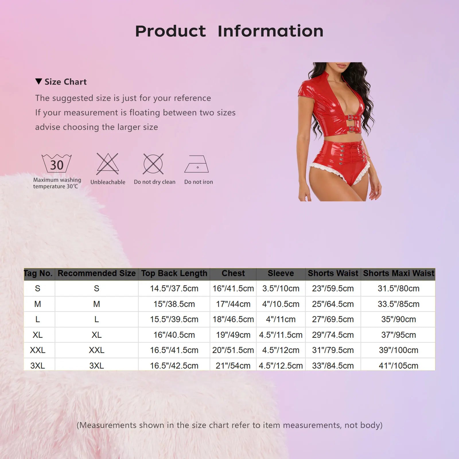 Womens Wet Look PU Leather Clubwear Outfits Cutout Sleeveless Front Eyelet Lace-up Crop Top And Bloomer Shorts with Garter Clips