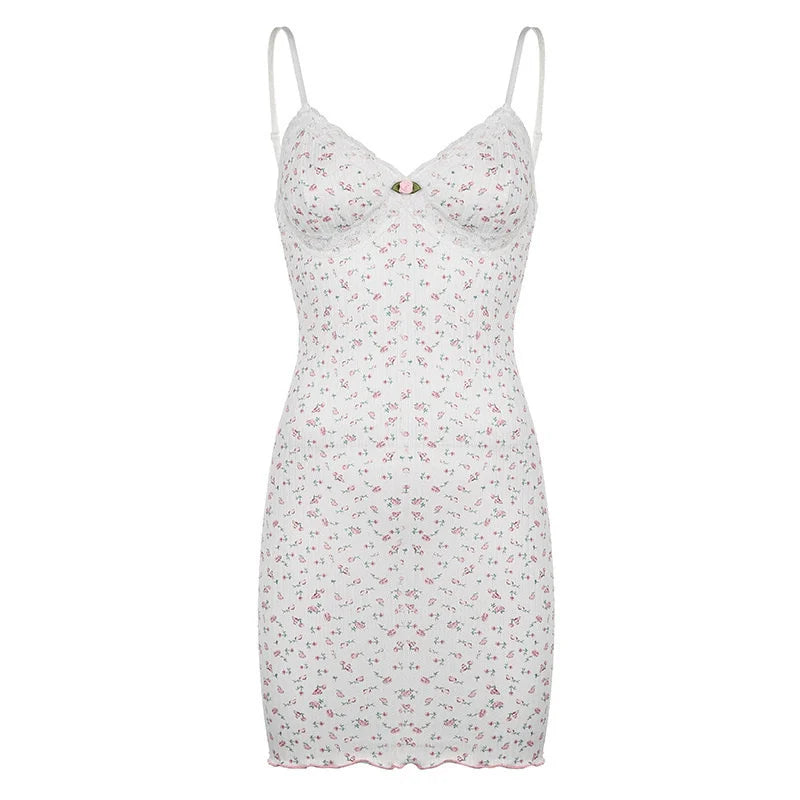 Sexy pajamas pure style V-neck small floral suspender nightdress sexy rose floral jumpsuit suspenders