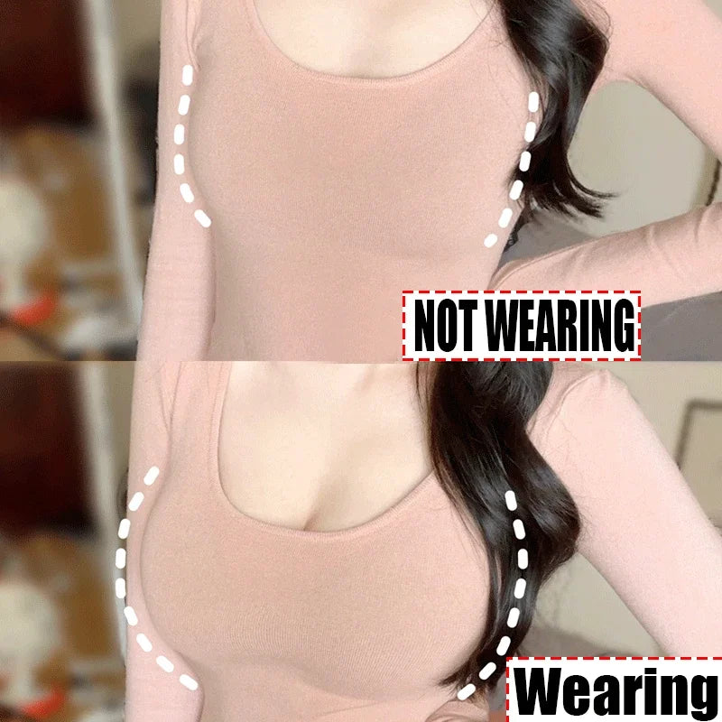 Reusable Adhesive Nipple Covers A-D Cups, Silicone Padded Push-Up Strapless Bra Stick-On Lingerie for Wedding Dresses