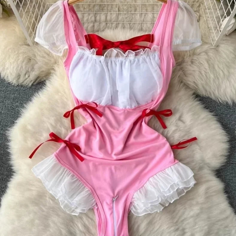 Women Hotsweet V-neck Leopard Slim Vintage Straps Bodysuits Chic Lace Slim Jumpsuits Comfortable Fashion Underwear