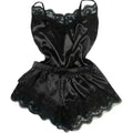 Lace Satin Pajama Set for Women Sleepwear V-Neck Stretch Sexy Lingerie Strap Vest Top Shorts Nightwear Pijamas