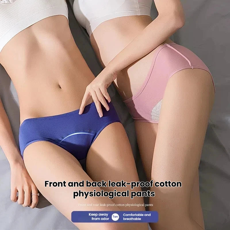 3pcs Women's Mid Waist Leak proof Menstrual Underwear Cotton Antibacterial Comfortable Breathable Panties Sexy Lingerie Briefs