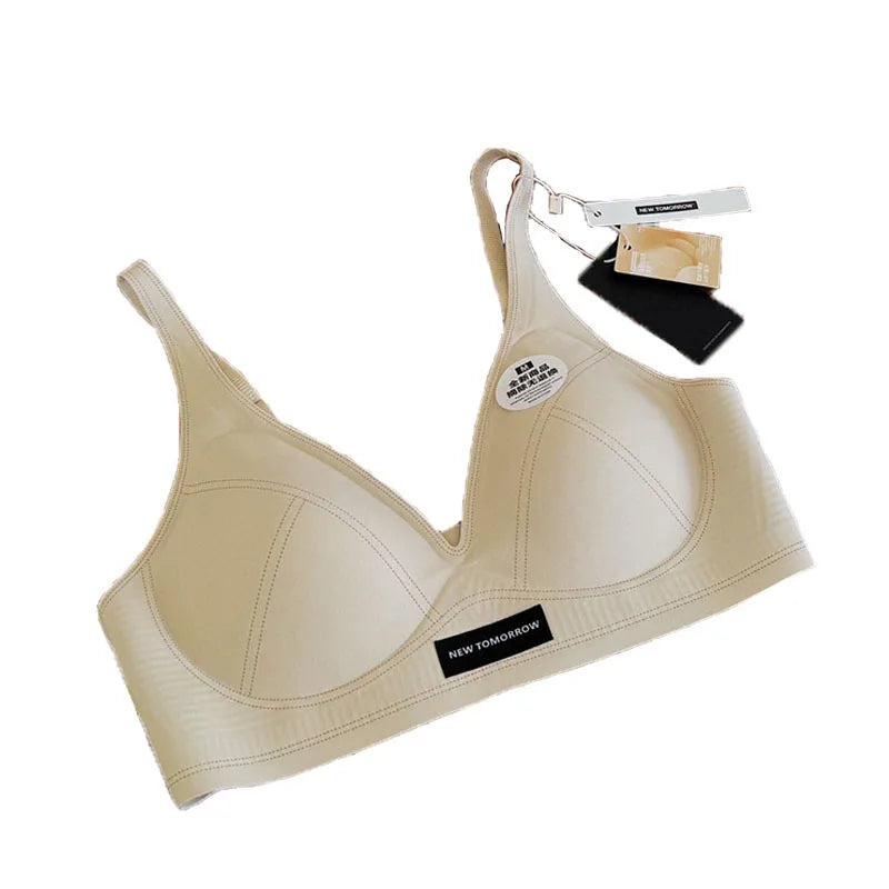 Lingerie Women's Traceless Small Bra Pull Together No Underwire Seamless Jelly Bar Soft Support Tuck Back Bra