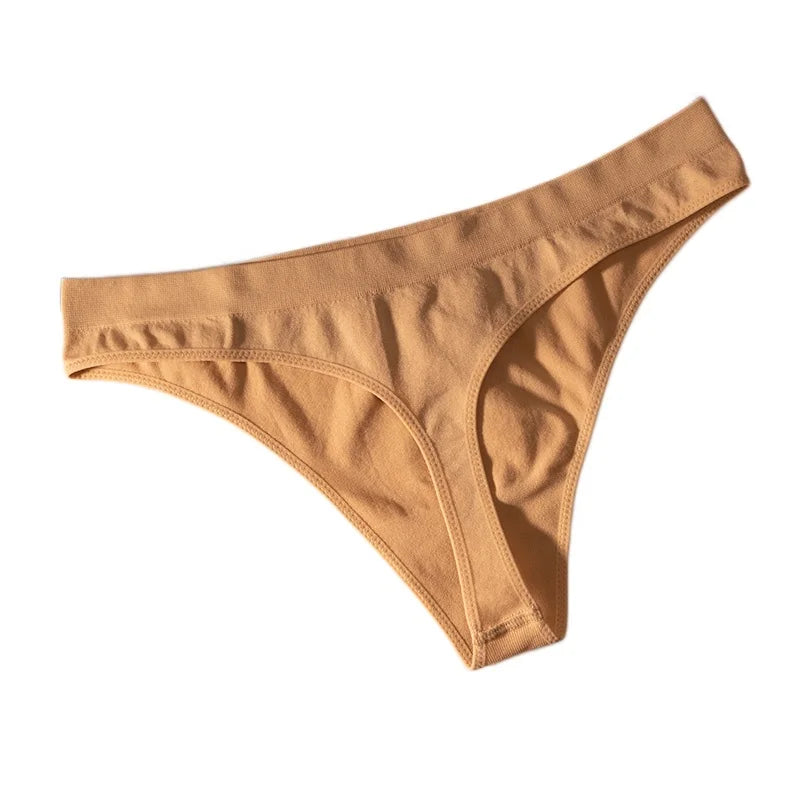 Low Waist Sexy Thong Women Panties G String Seamless Underwear Sports Candy Color Yoga Girls Briefs Femlae Lingerie