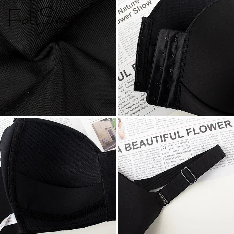 FallSweet Plus Size Wireless Front Closure Bra for Women Seamless Thin Cup Soft Comfortable Breathable Mom Lingerie Brassiere