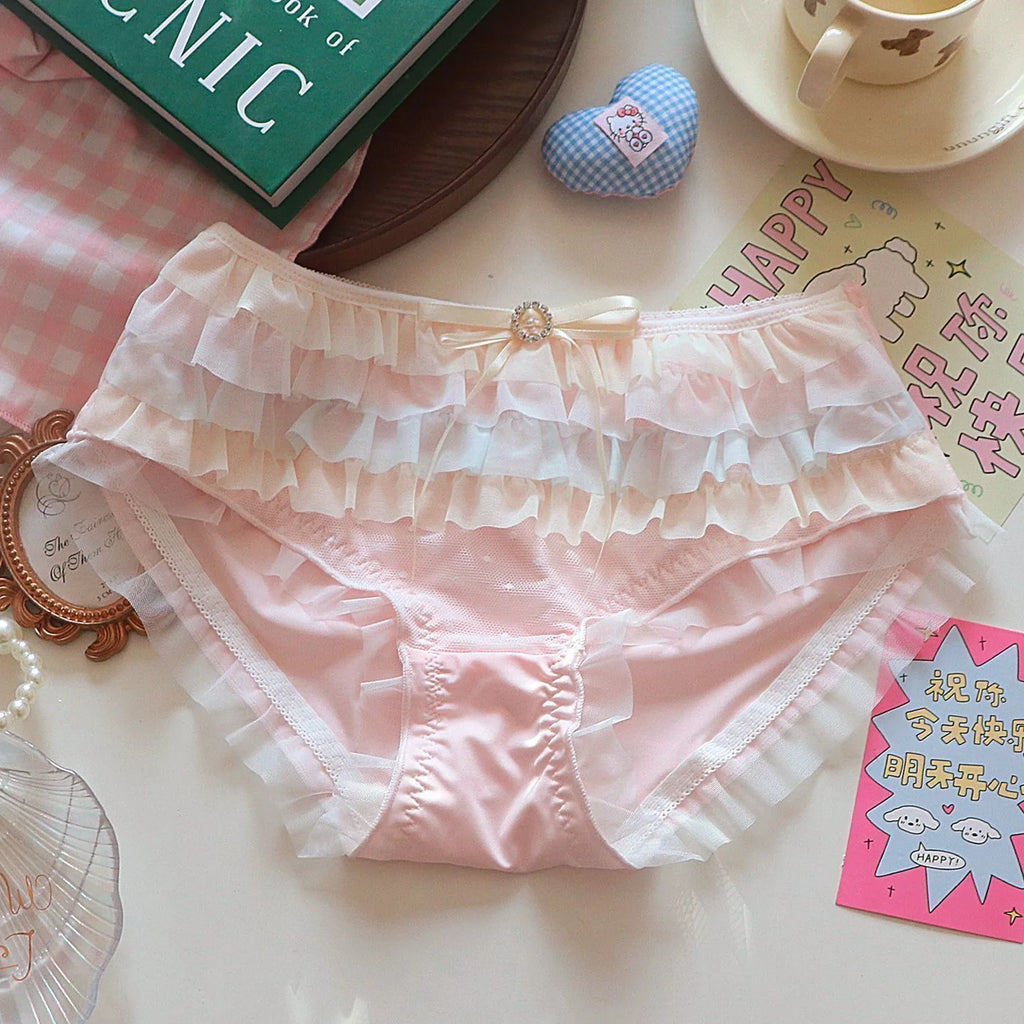 [1pcs】Lolita accessories y2k underwear sexy lingeries women lace lotus leaf cute core very hot lingerie romantic Japanese style