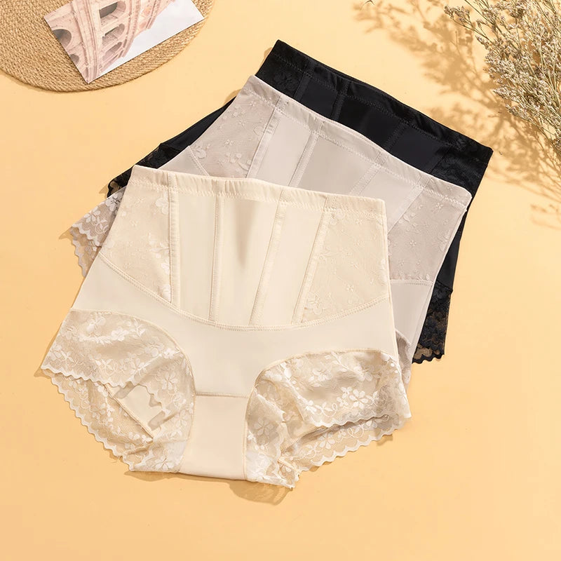 BZEL Women's Shaper Panties High-Waist Lace Sexy Lingerie Shapewear for Women Wrap The Hips Briefs Fishbone Waist Slimming Sale