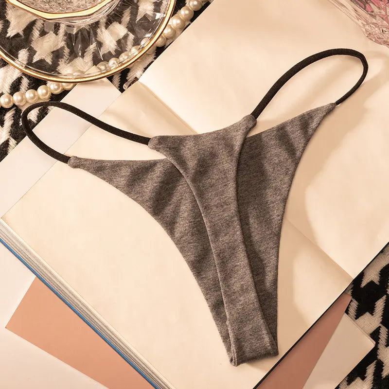 Low Waist Cotton Thong Women Panties Sexy Briefs T-back Bikini Underwear Seamless G String Sports Female Lingerie Size S-XXL