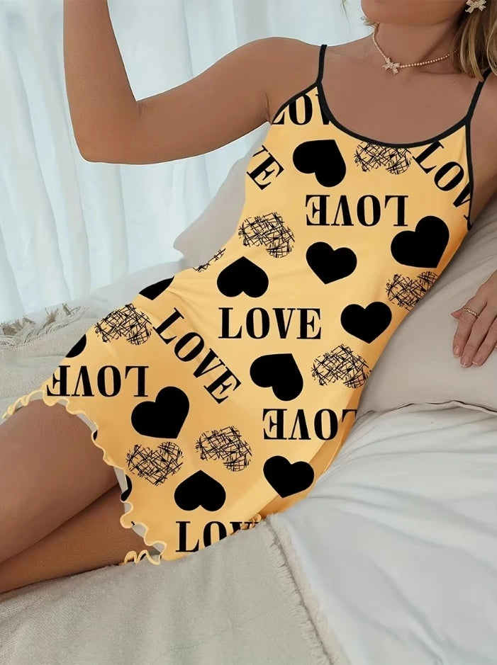 Valentine's Day sexy backless ice silk slip dress summer pajamas short women's home dress simulation silk nightdress
