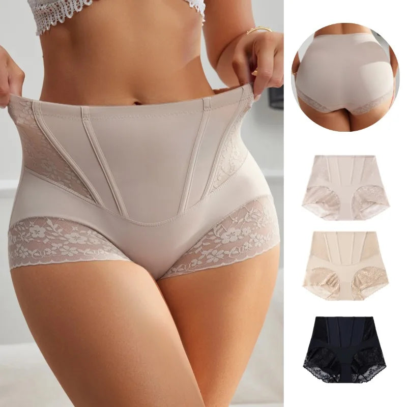WarmSteps Women's Shaper Panties High-Waist Lace Sexy Lingerie Shapewear for Women Wrap The Hips Briefs Fishbone Waist Slimming