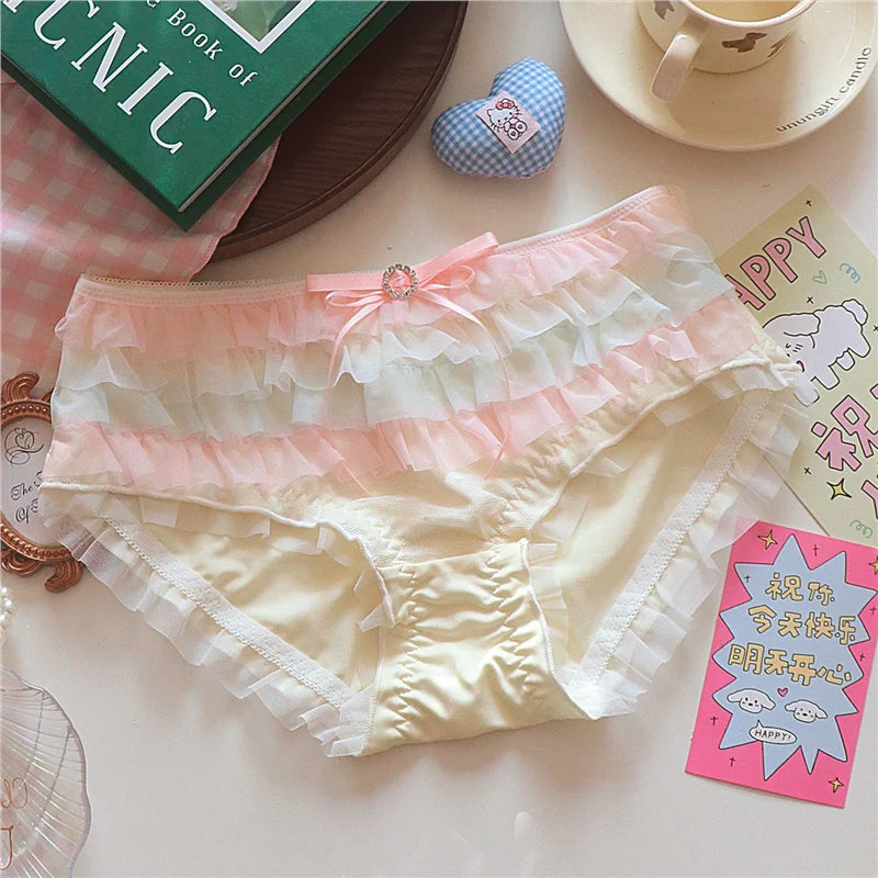 [1pcs】Lolita accessories y2k underwear sexy lingeries women lace lotus leaf cute core very hot lingerie romantic Japanese style