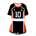 Karasuno Koukou Cosplay Costume Summer Girls Cheerleading Uniform Women Anime Crop Top Short-sleeved T-shirt Shorts