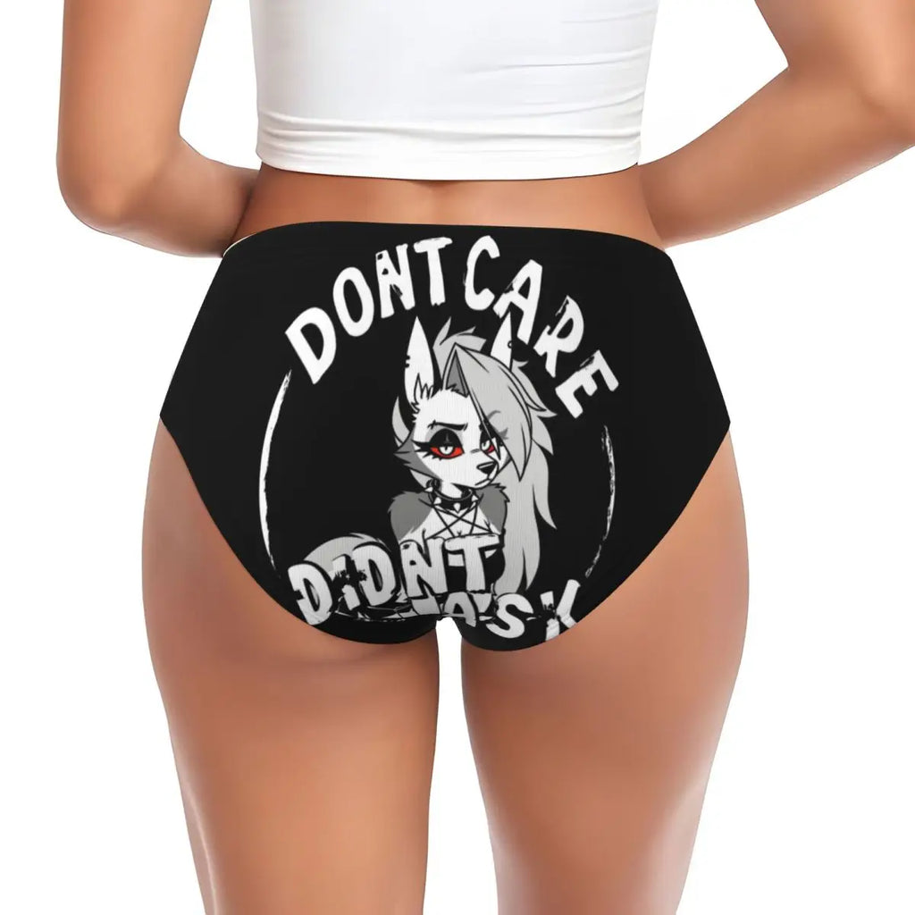 Custom Loona Do Not Care Did Not Ask Brief Panties Women Breathable Helluva Boss Underwear Valentine's Day Gift Underpants