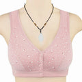 Ladies Front Button Plus Size Solid Color Underwear Fashionable Ultra-thin Soft and Comfortable Vest Style Fixed Cup Underwear