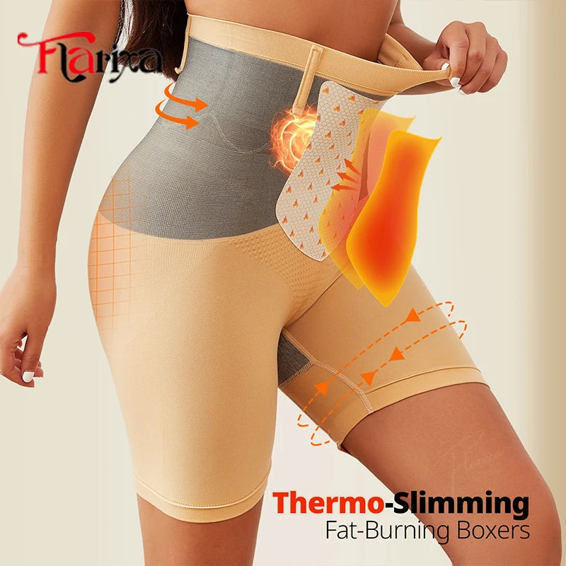 Flarixa Thermal Underwear Panties High Waist Seamless Tummy Control Butt Lifter Body Shaper Underwear Women Thermo Tights Shorts