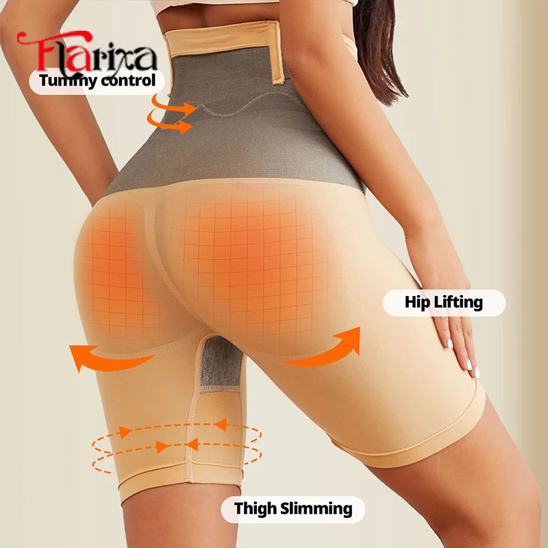 Flarixa Thermal Underwear Panties High Waist Seamless Tummy Control Butt Lifter Body Shaper Underwear Women Thermo Tights Shorts