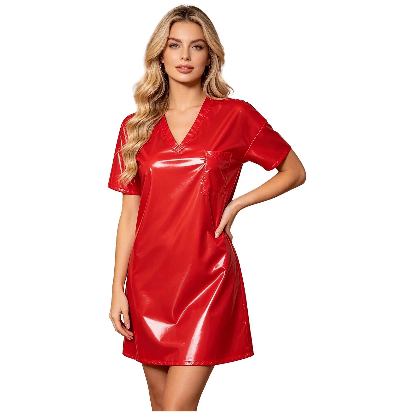 Women Waterproof Short Robe Belt Half Sleeve Open Front Bathrobe Swimwear Swimsuit for Water Parties Outdoor-Homewear Robe Dress