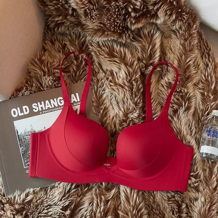 YUQI Push Up Bra Seamless Lingerie for Women Add Two Cups Half Cup Lift Sexy Lingerie Unlined Demi Bra Small Bust Support  Style